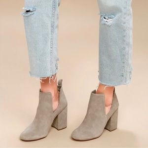 Steve Madden Naomi Suede Taupe Bootie